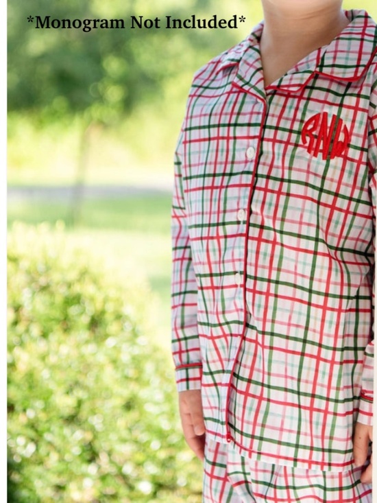 Cecil & Lou Kids Holiday Pajama Set – Red & Green Plaid, Size 7, NWT - Picture 3 of 5